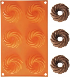 Szilikon forma mini kuglófokhoz narancssárga 28 × 17 × 3 cm