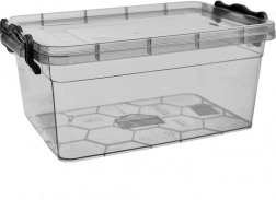 Műanyag ételtároló doboz klipszes fedéllel 3 l szürke