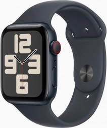 Apple Watch SE GPS + Cellular alumínium tokkal 44 mm éjfél színben, sport szíj M/L