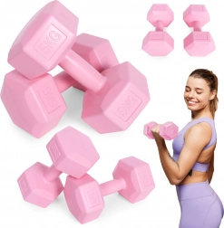 Hexagonális kézisúlyzó készlet 2×5 kg, rózsaszín – ModernHome