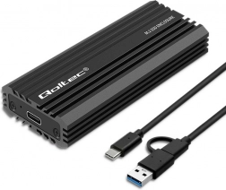 Qoltec tok M.2 SSD NVMe és SATA számára USB-C csatlakozással, 2TB kapacitással