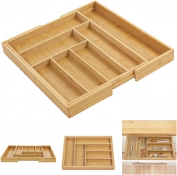 bővíthető bambusz evőeszköztartó fiókrendező greenblue