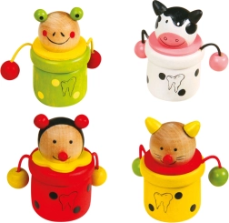 Fa dobozok tejfogakhoz Állatfigurák 4 db