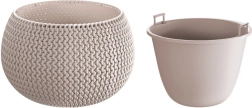 Splofy Bowl virágtartó betéttel, 37 cm, mokka