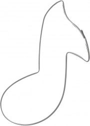 Rozsdamentes süteménykiszúró hangjegy 7 cm