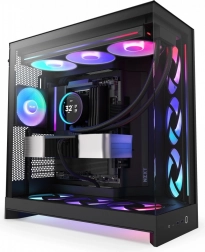 NZXT H9 Flow RGB számítógépház ablakkal, fekete