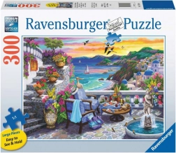 Puzzle Ravensburger Naplemente Santorini felett 300 darab