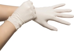 Egyszer használatos latexkesztyű, L-es méret, 10 darab