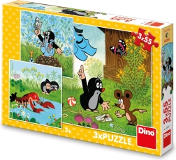 Dino puzzle Kisvakond és a kék nadrág 3×55 darab