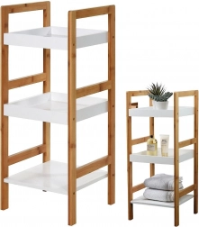 Bambusz fürdőszobai polc, 3 szintes, 30 × 30 × 72 cm