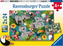 RAVENSBURGER puzzle Koalák és lajhárok 2×24 darab