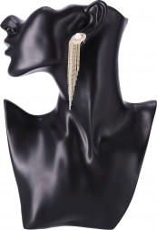 Hosszú fülbevaló lógó kristályokkal - arany