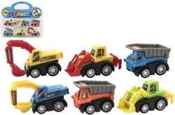 Mini építőgépek szett 6 db bliszterben, 5 cm