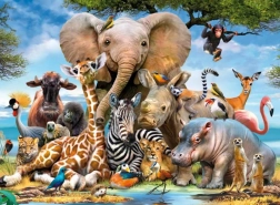 RAVENSBURGER puzzle African Friends 300 darabos