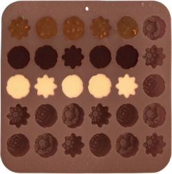 Sillinie bonbonforma szilikonból, 30 virágmintás alakzattal