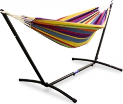 Kerti függőágy állvánnyal, szivárvány színekben