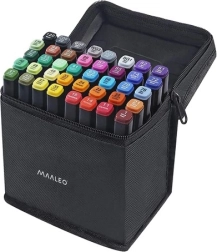 Duplavégű markerek – 40 darabos készlet tokban