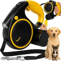 Automata kutyapóráz LED lámpával, 5 m, Purlov