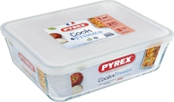 PYREX üvegdoboz 2,6 l fedővel, 24 × 19 × 8 cm
