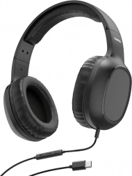 hama fun c vezetékes fejhallgató mikrofonnal, fekete
