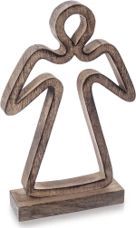 29 cm-es fa karácsonyi angyalfigura mangófából