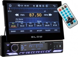 Blow SlideX autórádió kihúzható 7" kijelzővel, RDS, MP3, USB, microSD és Bluetooth