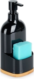 Mosogatószer-adagoló szivacstartóval, fekete, 500 ml