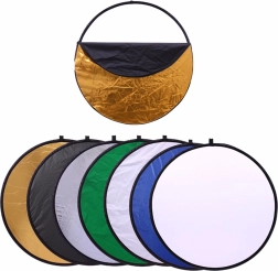 Összecsukható fotós derítőlap 7 az 1-ben, kör alakú 60 cm diffúzorral