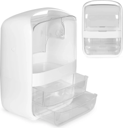 Kozmetikai rendszerező fedéllel és 2 fiókkal MODERNHOME – fehér