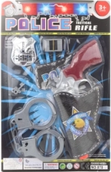 Rendőrségi készlet gyerekeknek pisztollyal, bilincsel és jelvénnyel