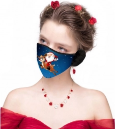 Mikulásos karácsonyi maszk füles díszekkel