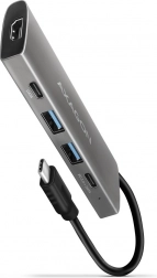 5 az 1-ben többportos USB hub, 10Gbps, 2x USB-A + 2x USB-C + HDMI 4K/30Hz, PD 60W