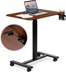 Mobil, magasságában állítható asztalka 70 × 48 cm italtartóval ModernHome