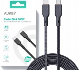 Kevlár USB‑C kábel AUKEY, 1 m, 5A, 100W PD