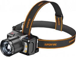 Superfire 700 lm-es fejlámpa USB‑C-vel