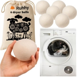 Ruhhy gyapjú szárítólabdák ruhaszárítóhoz – 6 db