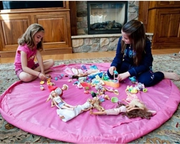 gyerek játékszőnyeg és játékzsák rózsaszín