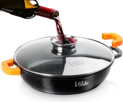 Mély, gránit bevonatú serpenyő üvegfedővel TERRUNA AROMA 32 cm, 4,7 l