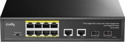 8 portos gigabites PoE+ switch 2 uplink porttal és 2 SFP slottal, 120 W