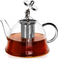 Üveg teáskanna rozsdamentes acél szűrővel, 1,65 l