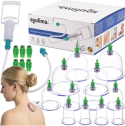 SOULIMA vákuumos köpölyök tűz nélkül, 12 darabos készlet pumpával anticellulit masszázshoz