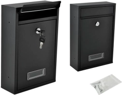 Horganyzott acél postaláda – fekete