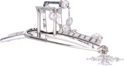 Dekoratív hajcsat ezüst gyöngyökkel