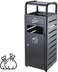 Hulladékgyűjtő szemetes beépített hamutartóval – fekete