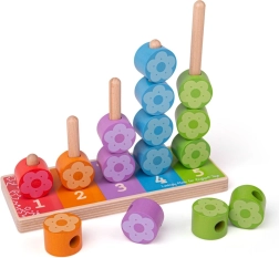 BIGJIGS fa színes virágok felrakó