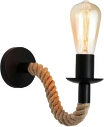 Falit lámpa Loft jutakötéllel