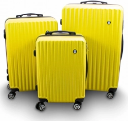BARUT utazóbőrönd szett – sárga, keményhéjú kerekes bőröndök
