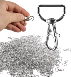 Fém forgó „hal” karabiner 3,7 × 2 cm, ezüst – 500 db