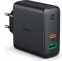 Aukey hálózati töltő 2 USB porttal és Power Delivery 30W funkcióval