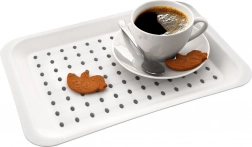 Fehér tálalótálca 33 × 23 cm csúszásgátlóval